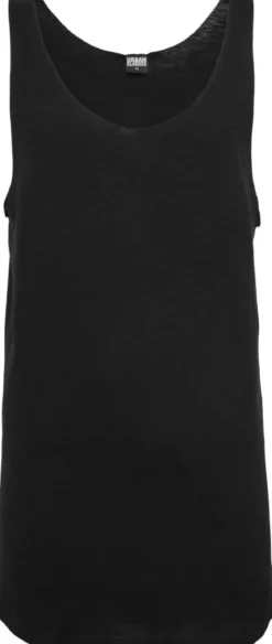 Urban Classics Long shaped open edge - Miesten Hihaton Paita, musta