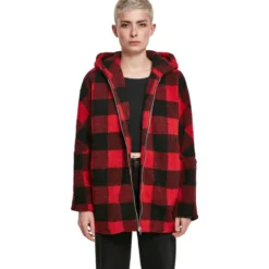 Urban Classics Oversize Check Sherpa - Välikausitakki